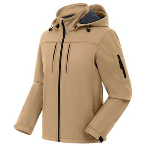 Chaqueta Softshell para hombre Abrigo ligero a prueba de viento para exteriores con bolsillos con cremallera Logotipo personalizado disponible - Product Image 1