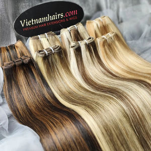 Extensions de cheveux humains vierges Remy vietnamiens de qualité supérieure, les plus vendues en 2025, à fixation par fusion, cuticules intactes, double trame machine - Product Image 1