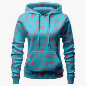 Sudadera con capucha con estampado de hojas coloridas para mujer - Product Image 6
