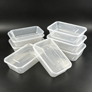 Clear Disposable Rectangular <b>Plastic</b> <b>Food</b> <b>Containers</b> with Lids 550ml 650ml 750ml 1000ml Custom Logo <b>Food</b> Packaging - Product Image 2