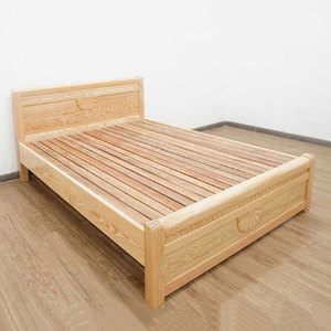 Japanese Modern 1.4m Oak Wood <b>Bed</b> Solid Beech Soft <b>Bed</b> for <b>Double</b> King Size Bedroom Home Use - Product Image 3