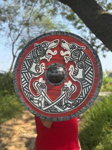 คอสเพลย์โล่ไวกิ้งโล่ไวกิ้งที่สวยงามพร้อมด้วยโล่แกะสลักแบบปรับแต่งได้จากผู้ผลิตมีด - Product Image 2