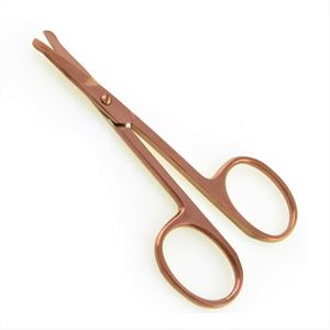 KOUNAIN Rose Gold Baby Nail <b>Scissors</b> Stainless Steel <b>Safety</b> Probes Cuticle <b>Scissor</b> Straight Curved 3.5\" Smooth Nail Care - Product Image 1
