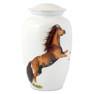 Urne funéraire pour cendres humaines pour adultes-Urne funéraire pour cendres de cheval brun (200 pouces cubes) - Product Image 1