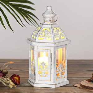 Luxurious Decoration Black Color Antique Finished Handmade Metal And Glass <b>Candle</b> <b>Lantern</b> For Garden Indoor <b>Outdoor</b> Supplies - Product Image 3