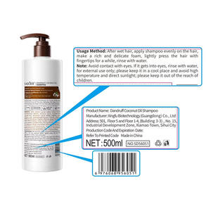 Shampoo à l'huile de coco biologique 500 ml, soin capillaire naturel à base de vitamines, antipelliculaire et anti-frisottis pour salons - Product Image 5