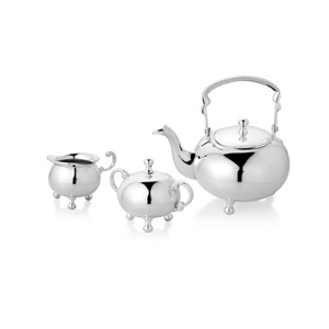 Modern Brass Silver Plated <b>Teapot</b> Wholesale Home Decorative Nickle Plated Metal Coffee and <b>Teapot</b> Tumbler - Product Image 2