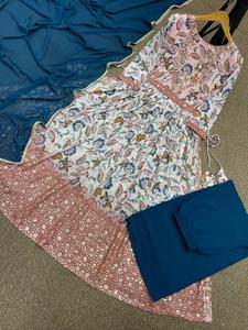 ใหม่ชุดสูท3ชิ้นสำหรับงานเลี้ยงออกแบบคอลเลกชันฮิตของ naira ที่สวยงามตัดกางเกง kurti-plazzo ยาวกับ dupatta ราคาขายส่ง - Product Image 2