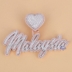 Bling Iced out 14KT Rose Gold Lab Grown Diamond Collar Personalizado Diseño Personalizado Colgante Regalo para Mujeres para Fiesta - Product Image 1