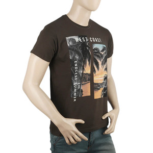 Camiseta personalizada 100% algodón puro Premium liso negro blanco Camiseta clásica de manga corta para hombre Camiseta de manga media-marrón - Product Image 6