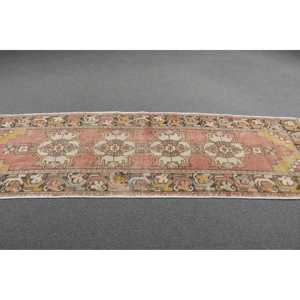 พรมตุรกีโบราณ ขนาด 3x9.3 ฟุต สีแดงลายอิคัต - Product Image 3