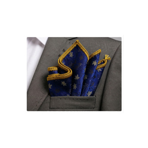 Groom Wear Pink Floral <b>Pocket</b> <b>Square</b> with <b>White</b> Knitted Edges - Product Image 1