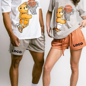 Shorts de basketball pour hommes 6 pouces en tissu peigné uni, broderie personnalisée, impression numérique, logo lettré, 3 poches, tissu épais ou fin, longs - Product Image 3