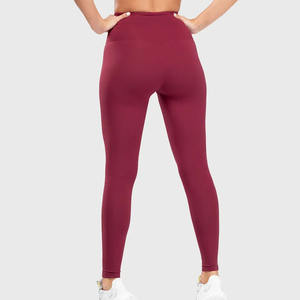 Latest New Design Women Burgundy Colour Sport Active Gym Fitness <b>Yoga</b> Plus Size Wear Seamless Crop <b>Top</b> <b>Yoga</b> Set - Product Image 3