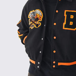 Men's Custom Logo <b>Vintage</b> <b>Varsity</b> <b>Jacket</b> Letterman <b>Jacket</b> Wholesale OEM Custom breathable Chenille Embroidered <b>Varsity</b> <b>Jacket</b> - Product Image 6