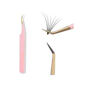 Pinzas de extensión de pestañas antiestáticas en forma de L más vendidas de la mejor calidad, punta fina, colección de garantía de 2 años - Product Image 1