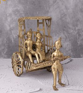 Dokra รถลากแบบมือจับตกแต่งบ้านอุปกรณ์ตกแต่งบ้านสีทองตกแต่งบ้านสไตล์โมเดิร์น - Product Image 2