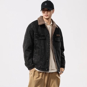Men's Autumn Winter Thicken <b>Denim</b> <b>Jacket</b> Men Faux Fur Liner Fashion Loose Casual Plus Size <b>Denim</b> <b>Jackets</b> Jeans Coat Outerwear - Product Image 2