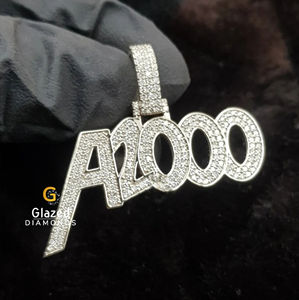 Colgante de letra Hip Hop de Plata de Ley 925 totalmente helado con diamantes cultivados en laboratorio cortados accesorio destacado para fiestas - Product Image 4
