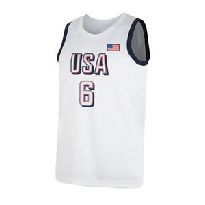 Maillot de basket-ball pour hommes respirant réversible de vente chaude personnalisé brodé sans manches grande taille populaire pour toutes les équipes - Product Image 2