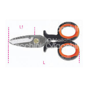 CISEAUX D'ÉLECTRICIEN AVEC DES PROFILS DE COUPE GRADUÉS EN ACIER BETA 011280061 ART. 1128 BSX Conçu pour élargir les trous sur - Product Image 1