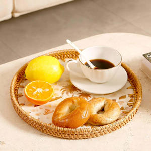 Nouvelle collection : Plateau de service en rotin et en bois, fabriqué au Vietnam, idéal pour servir - Product Image 3