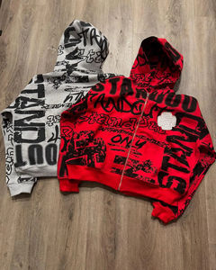 Dernier design tendance, sweat à capuche à imprimé intégral, sweat à capuche oversize avec fermeture éclair, streetwear, veste à fermeture éclair intégrale pour hommes et femmes - Product Image 6