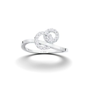 Anillo de compromiso con pavé infinito de moissanita de 0,15 quilates, anillo de compromiso de oro macizo K de 10, 14 y 18K, Diamante redondo personalizable - Product Image 2