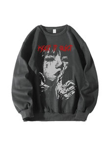 Sudadera de cuello redondo de gran tamaño 300GSM 100% algodón para hombre, ropa de calle con serigrafía personalizada para invierno - Product Image 2