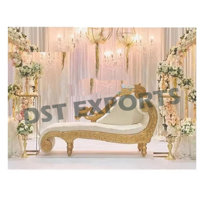 Sofá DE BODA tallado en metal de madera al por mayor sofá de boda de diseño floral sofá de escenario de boda fabricante nuevo conjunto de sofá de boda de madera - Product Image 2