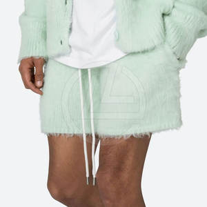 Shorts décontractés pour hommes en mohair, style designer, avec finition tactile, taille mi-haute, séchage rapide, respirant, coupe tendance - Product Image 4