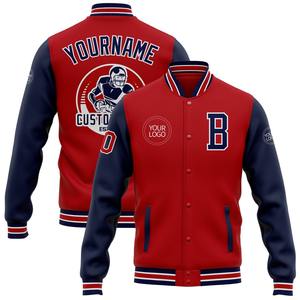 Direct Industry Wholesale Casual Winter Custom <b>Red</b> Navy-White Bomber Full-Snap Varsity Letterman Two <b>Tone</b> Jacket - Product Image 1
