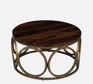 Mesa de centro de estilo contemporáneo Mesa redonda de madera Top Farmhouse Mesa moderna Mesas de centro para sala de estar - Product Image 4