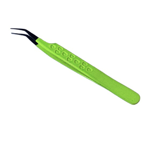 Neon Green Tweezers Stainless Steel Tweezer Slanted Extension <b>Applicator</b> Lash <b>Applicator</b> Custom Whole Sale Tweezers - Product Image 1