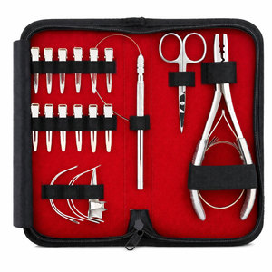 Kit d'outils professionnels TEEJAY pour extensions de cheveux à usage commercial – Pinces, ciseaux, clips, outil à boucle, aiguilles d'installation en acier inoxydable - Product Image 5