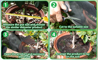 Couverture de sol en maille respirante C336 pour pot de plante rond, barrière anti-mauvaises herbes pour plantes en pot d'intérieur et d'extérieur
