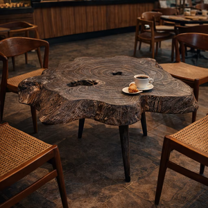 โต๊ะข้างโซฟาไม้สักออร์แกนิค SOLOBEAT งานแฮนด์เมดสไตล์โมเดิร์น เฟอร์นิเจอร์ตกแต่งห้องนั่งเล่น - Product Image 1