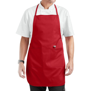 Delantales de camarero de Material de algodón rojo 100% para hombres y mujeres de tendencia superior, delantales impermeables y a prueba de suciedad personalizados con logotipo y tamaños - Product Image 1