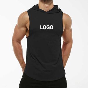 Men Workout Hooded Tank Tops Sports <b>Bodybuilding</b> Stringer Cap and Pocket Muscle <b>T</b> <b>Shirt</b> Men's Sleeveless Gym Hoodies - Product Image 2
