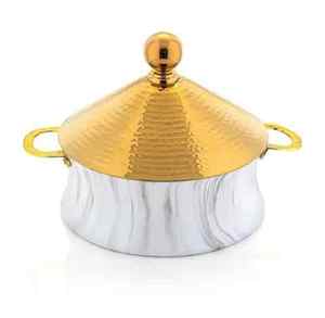 Cazuela redonda elegante de acero inoxidable y vidrio pintada a mano para cada ocasión duradera y elegante - Product Image 3