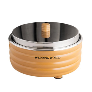 Set of Three Metal Food <b>Warmer</b> Round Shape Designer Luxury Casserole Customized Size Fancy Metal Hotpot - Product Image 3