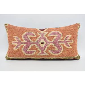 Traditional Style Yellow Wool Pillow 12x24 Inches Woven with Vintage Geometric Pattern Plain Decorative <b>Cushion</b> for Christmas - Product Image 5