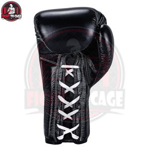 Own Logo Printed Custom Boxing <b>Gloves</b> Genuine Leather PU Synthetic Leather Shock-Absorbing Lightweight <b>Black</b> Color 2025 Model - Product Image 4