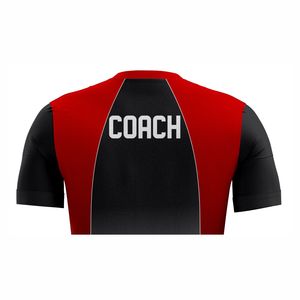 เสื้อโค้ชสำหรับทีมกีฬาคุณภาพพรีเมี่ยมผ้าถักโลโก้ที่กำหนดเองพิมพ์ซับลิเมชันแขนสั้น - Product Image 5
