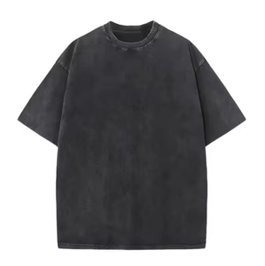 Camiseta Vintage de Alta Calidad, Personalizable con Logotipo, Estilo Urbano, Ligera, de Algodón de Punto, Corte Regular, Hombros Caídos, Lavado Ácido para Hombre - Product Image 5