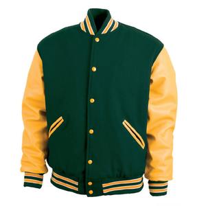 Venta al por mayor de béisbol de chaquetas lisas abotonar logotipo personalizado impreso Universidad negro chaquetas de los hombres chaqueta universitaria - Product Image 1