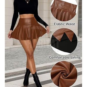 Faldas de cuero genuino más vendidas para mujer, tela ligera, hechas con cuero de alta calidad. - Product Image 5