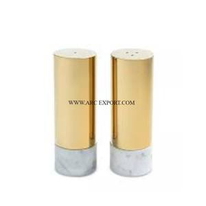 Juego de 2 decoraciones de mesa chapadas en cobre para el hogar y la cocina, sal y pimienta, forma redonda, tamaño personalizado, sal y pimienta de Metal - Product Image 4