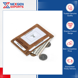 Proveedor de Renombre que Vende Tarjeteros de Cuero Genuino de Calidad Inigualable para Hombre, Precio Impresionante de Mercado, Origen India, Protección RFID para Tarjetas de Crédito - Product Image 5