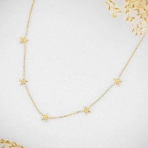 Collar de diamantes de estación de 5 estrellas Diseño delicado de Plata de Ley 925 DE LA India - Product Image 3